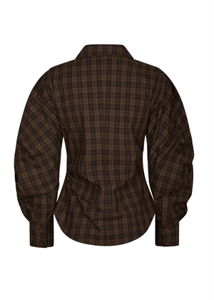 Neoella check skjorte Dark Brown Neo Noir 